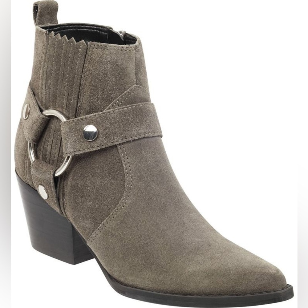 Marc Fisher Hallie Grey Suede Booties Size 9